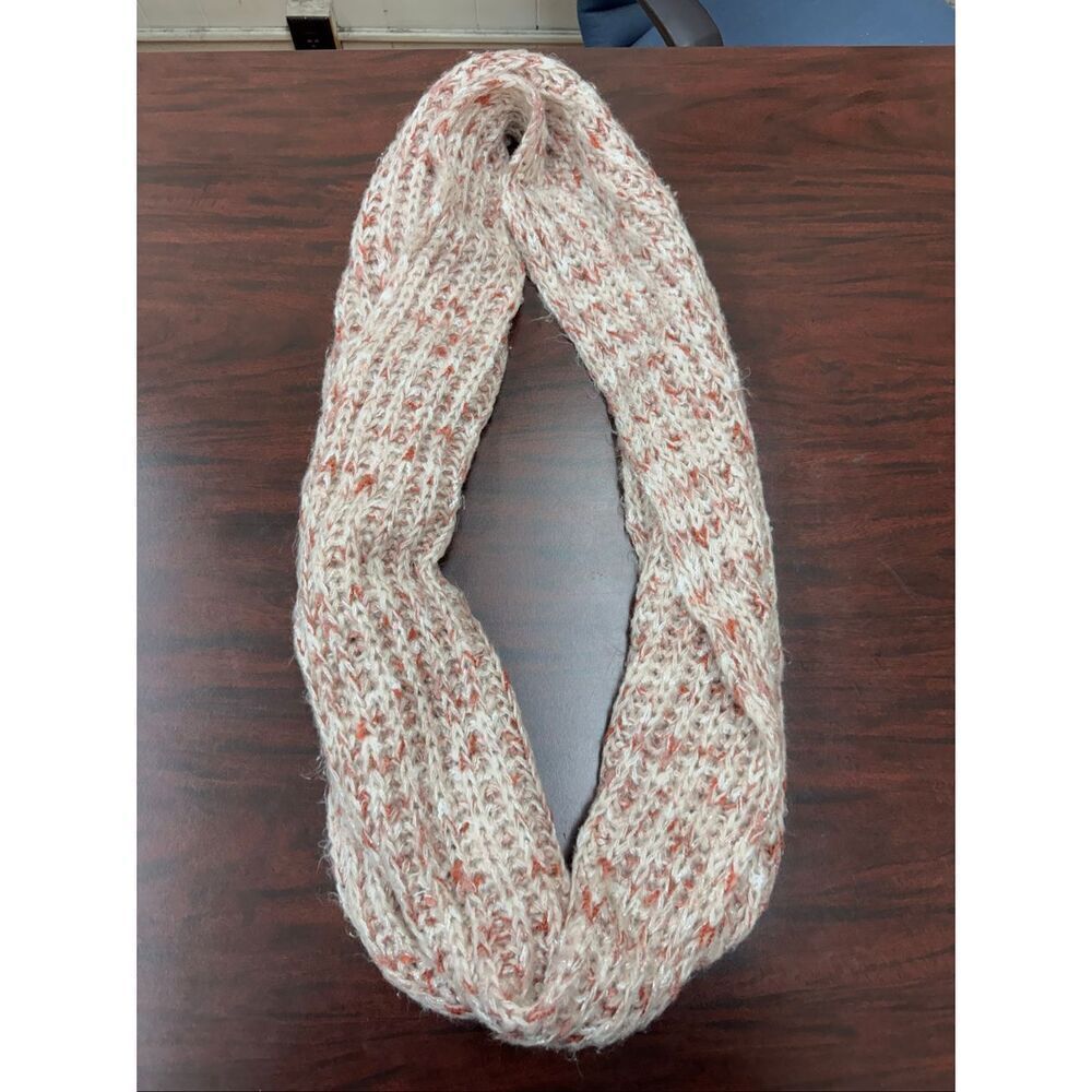 Oatmeal and Orange Colored Infinity Scarf